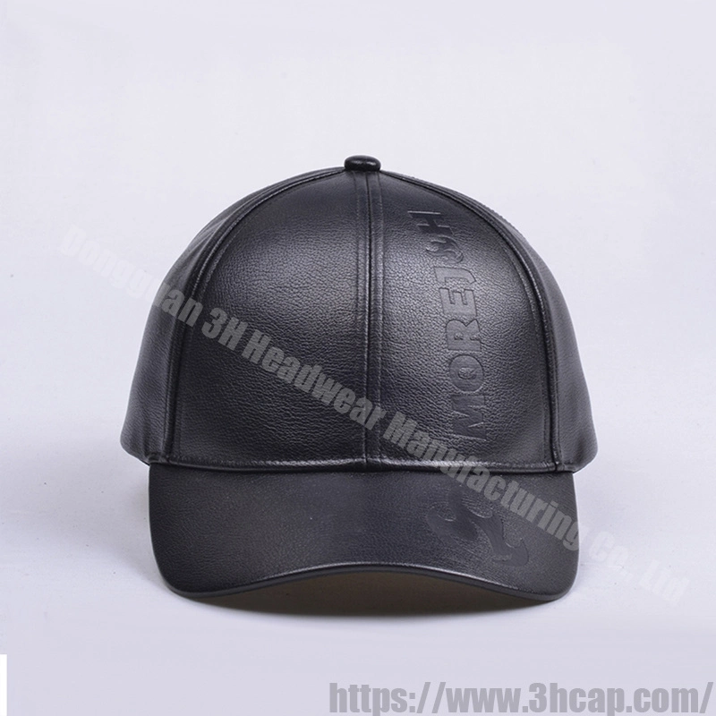 3hcap High Quality Vintage 6 Panel Baseball Gorras Custom Logo PU Leather Hats Caps