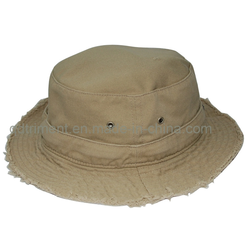 Washed Contrast Binding Twill Sport Fishing Bucket Hat (TRBH016)