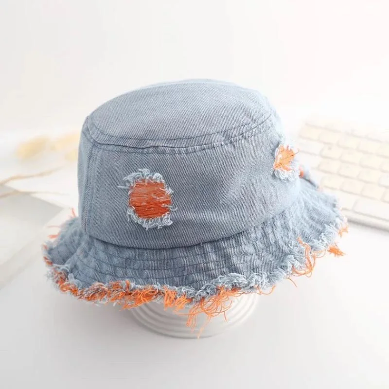 High Quality Outdoor Plain Denim Fishing Fashion Classic Children Bucket Hat