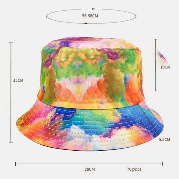 Custom Logo Unisex Fisherman Caps Wholesale Tie Dye Reversible Bucket Hat