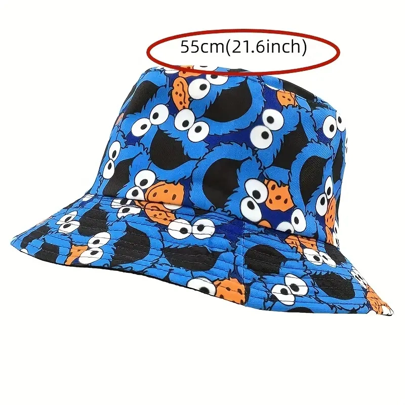 Cartoon Print Trendy Bucket Hats Reversible Casual Sunshade Fisherman Cap Lightweight Bucket Hat for Women Men