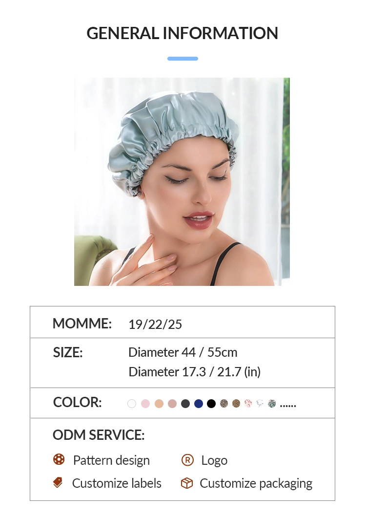 Wholesale Designer Hair Bonnets Custom Logo Silk Night Cap and Bag for Women Silk Turban