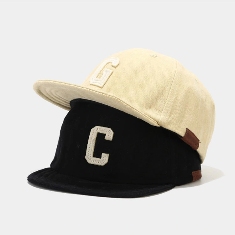 Custom Flat Brim Unstructured Hats Snap Back Cap Wholesale 5 Panel Cap