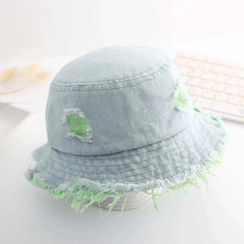 High Quality Outdoor Plain Denim Fishing Fashion Classic Children Bucket Hat