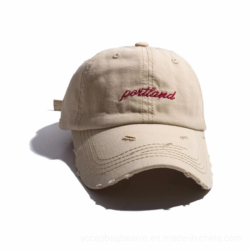 Custom Destory Embroidery Wash Dad Baseball Cap Hat