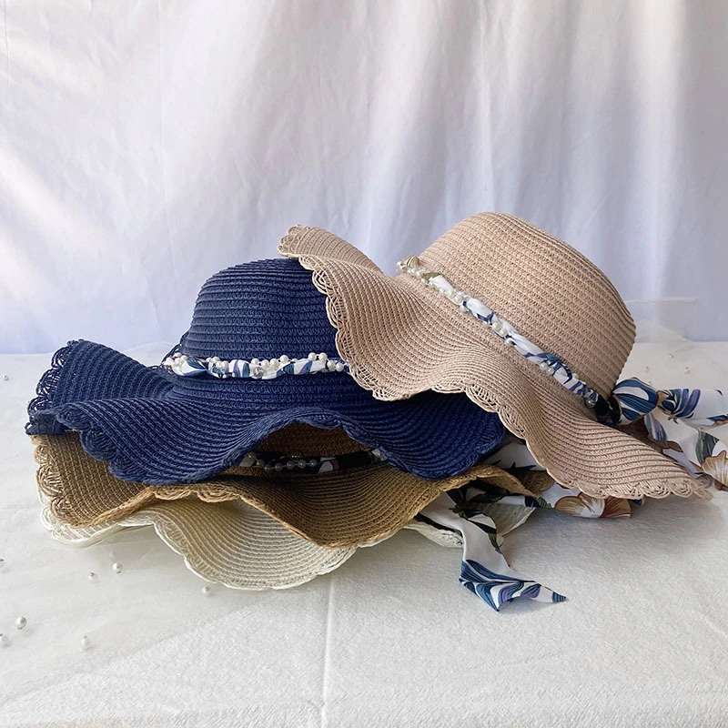 Wholesale 2024 Summercheap Handmade Sun Visor Straw Women Beach Hat