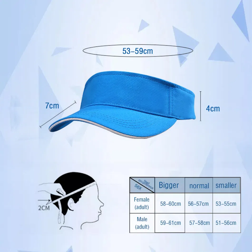 High Quality Spring Summer New Fashion Design Sports Visor Sun Cap Hat Embroidered Cotton Visor Hat