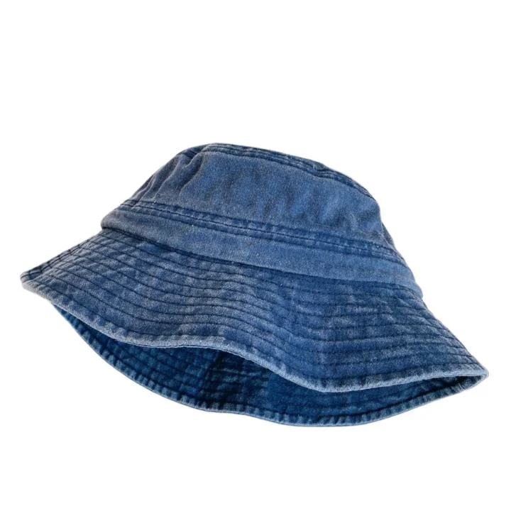 Custom Fashion Classic Multicolor Washed Denim Unisex Bucket Hat Fisherman Hat for Outdoor Activities