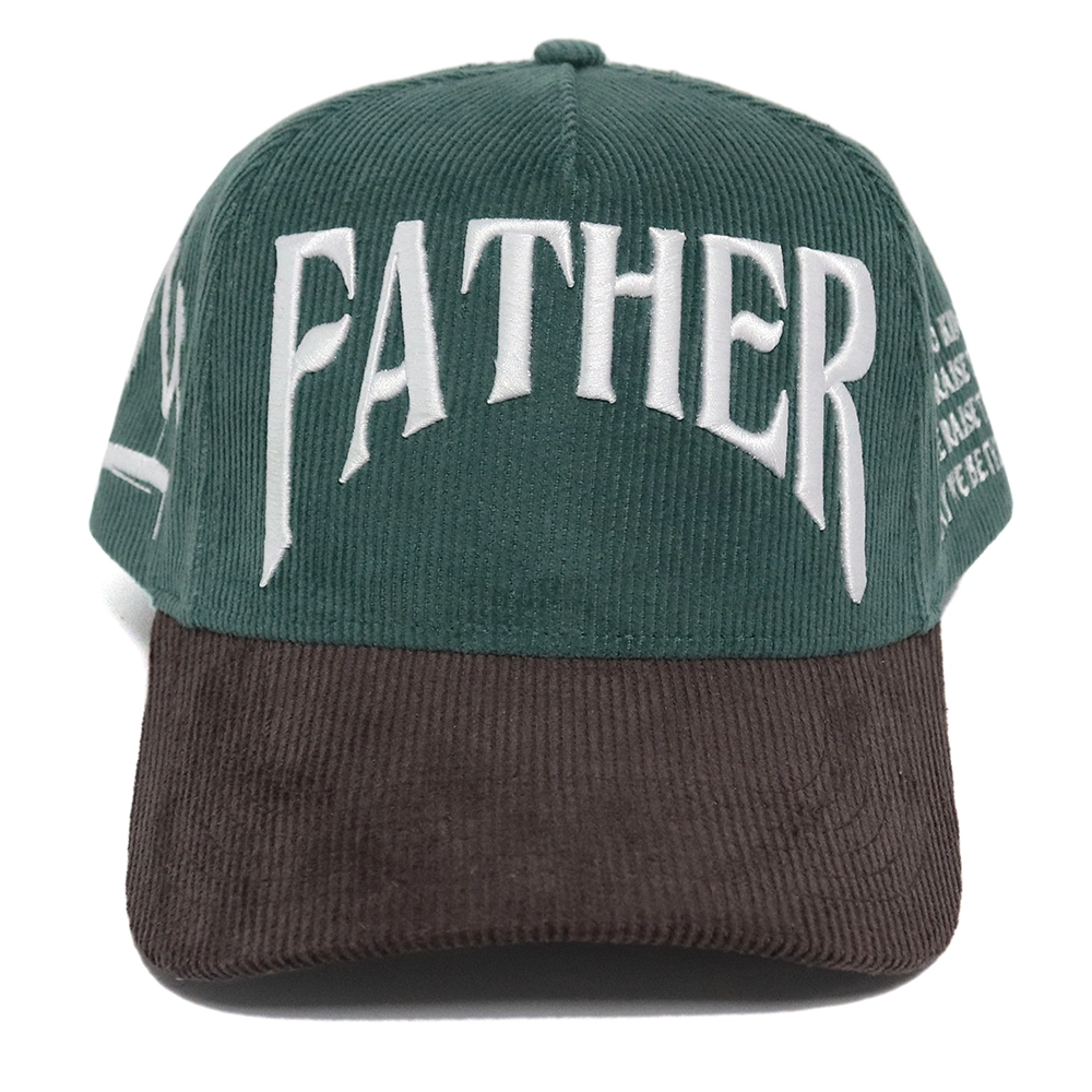 Custom Corduroy Fabric 3D Embroidery Logo a Frame Hat