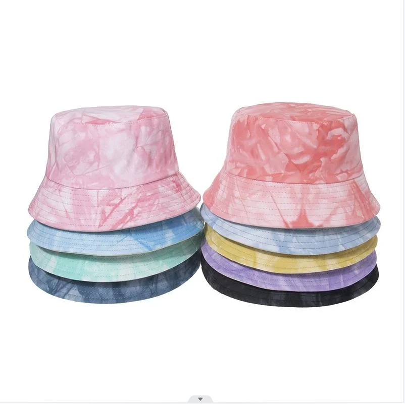 100% Cotton Tie-Dye Fisherman&prime; S Hat/Digital Print Wide Brimmed Fisherman&prime;s Hat Sunbonnet Bucket Hat