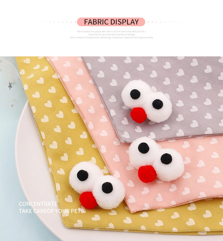 Super Cute Style High Quality Cotton Fancy Cartoon Cat and Dog Triangle Scarf Pet Bandana