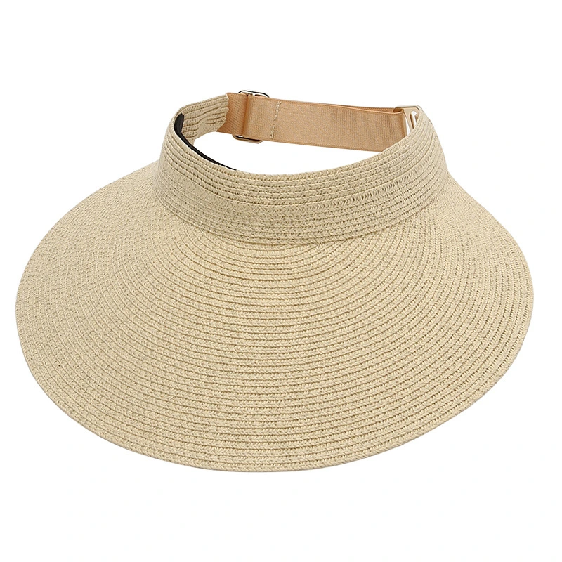 Modern Style Sunshade Sunscreen Foldable Brim Solid Color Empty Straw Hat