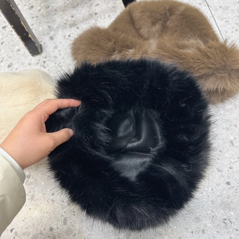 Fur Edged Bucket Hat Cashmere Bucket Hat Wholesale Price Replicas 70 Wool, 30 Rabbit Fur Knit Hat Designer Warm 5A Cap Thickened and Warmer