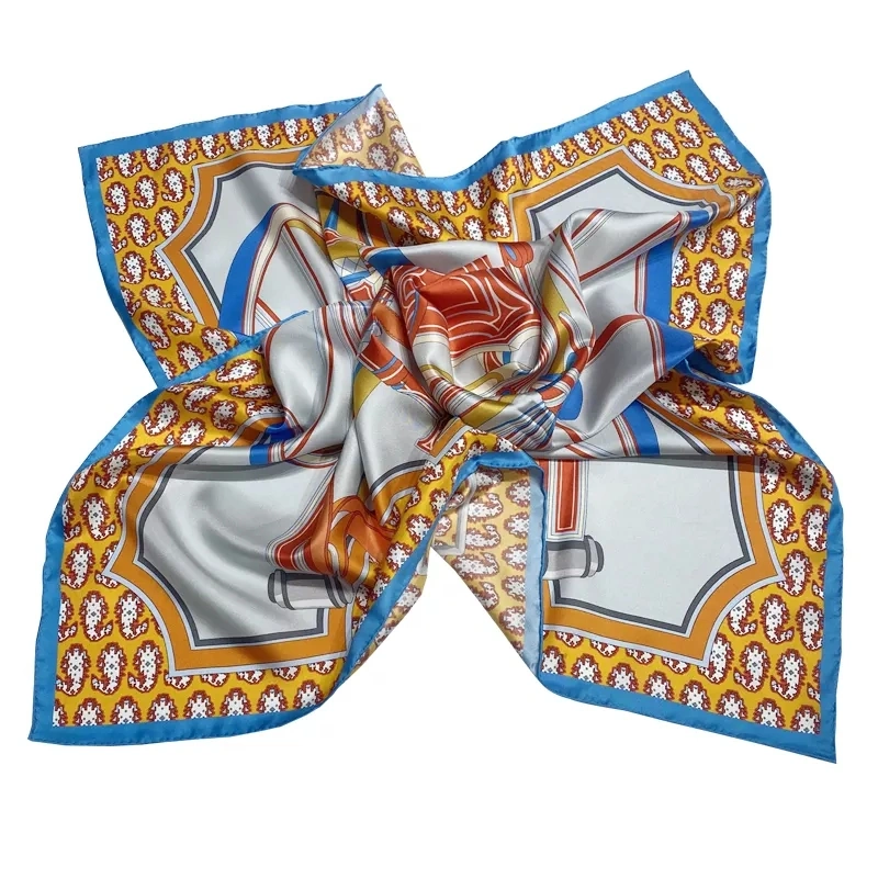 Wholesale Custom Digital Printed Head Silk Hair Scarf