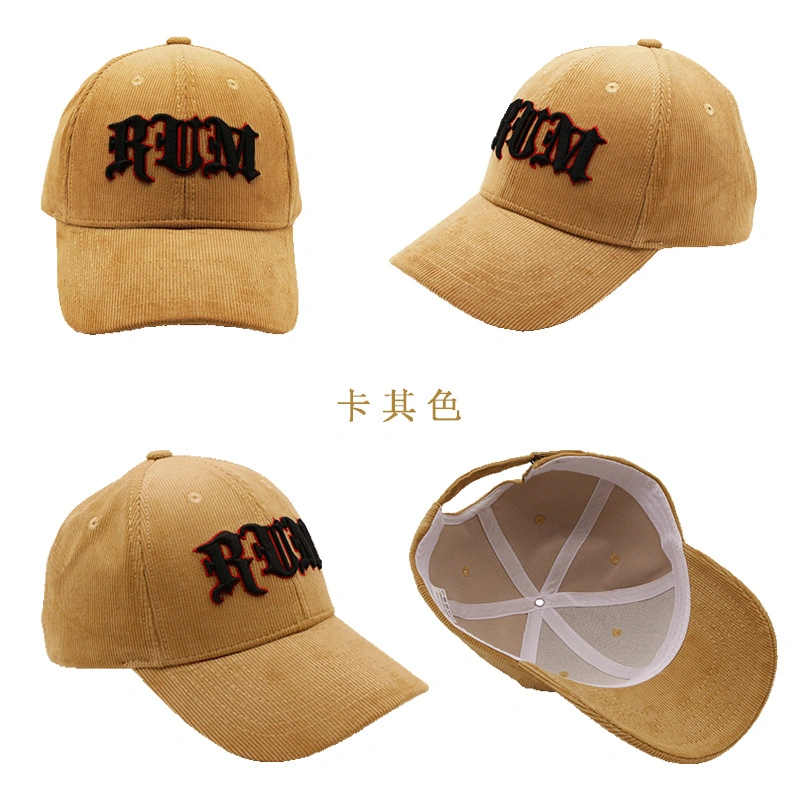 Wholesale Custom Logo Embroidery Corduroy Hat Fashion Baseball Sport Snapback Cap Hat