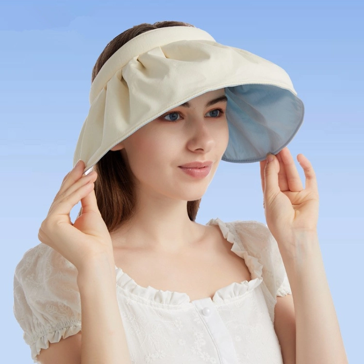 Shell Sun Hat UV Protection for Women Summer Face Mask Beach Visor for Cycling Empty Top Sun Hat