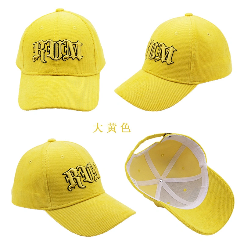 Wholesale Custom Logo Embroidery Corduroy Hat Fashion Baseball Sport Snapback Cap Hat