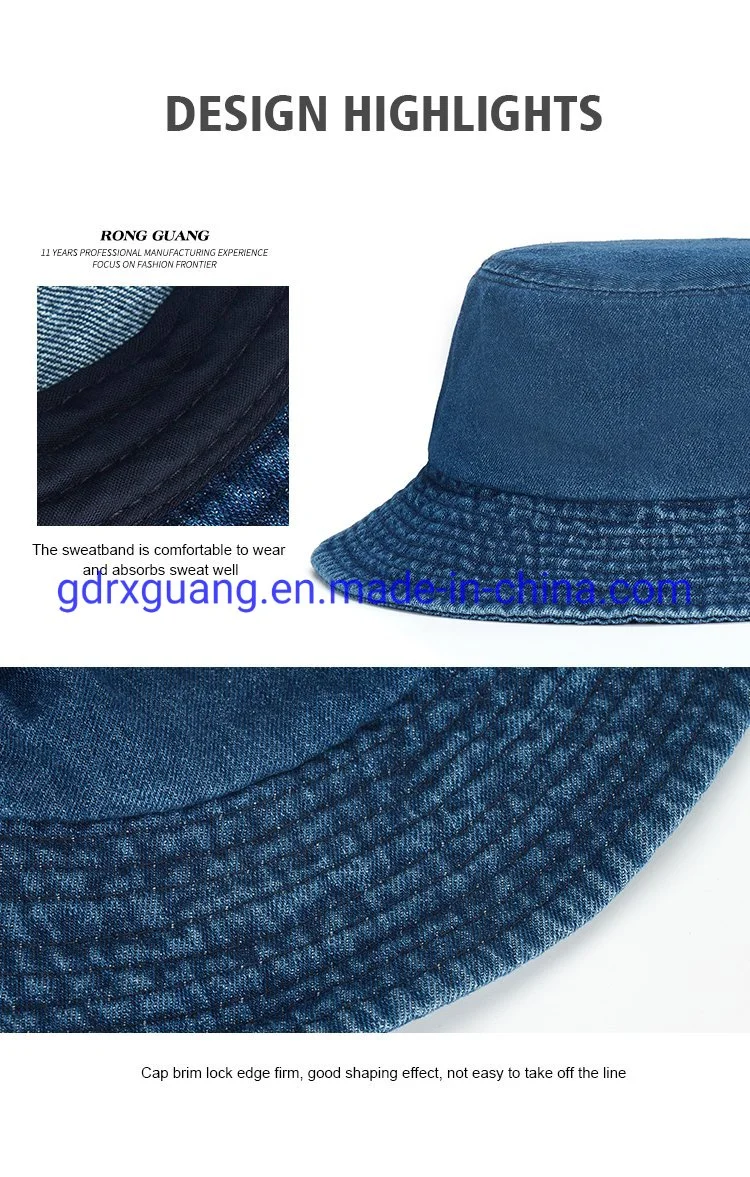 Blank Jean Denim Sun Hat Custom Fishing Bucket Hats