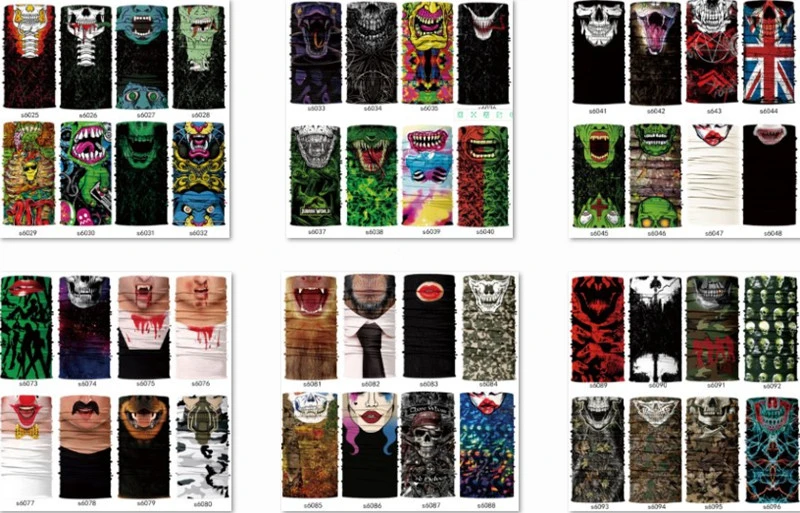 New Sports Digital Printing Skull Seamless Bandana Halloween Scarf