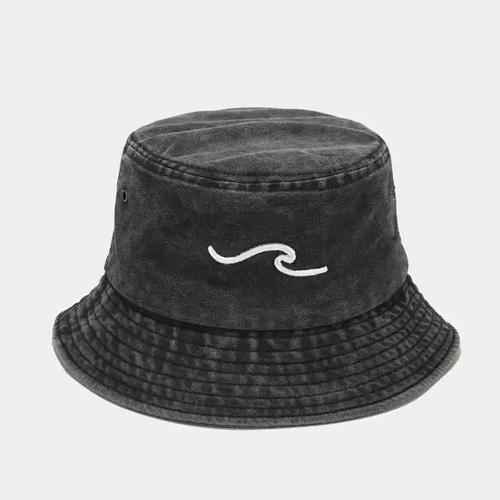 Fisherman Cotton Washed Vintage Bulk 3D Embroidery Logo Bucket Cap Custom Denim Design Your Own Bucket Hat