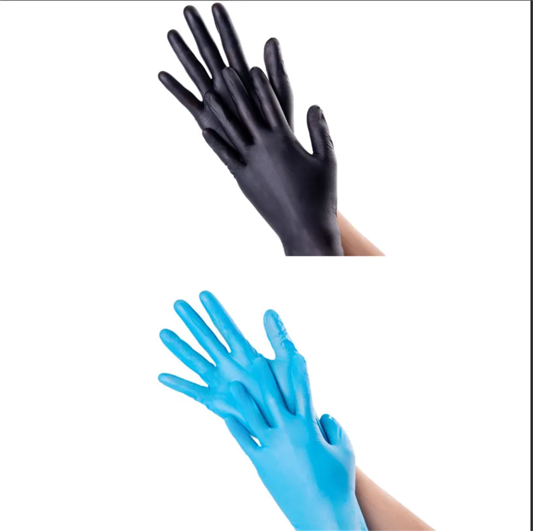 Blended Nitrile Gloves Safety Examination Gloves Blue Dental Gloves