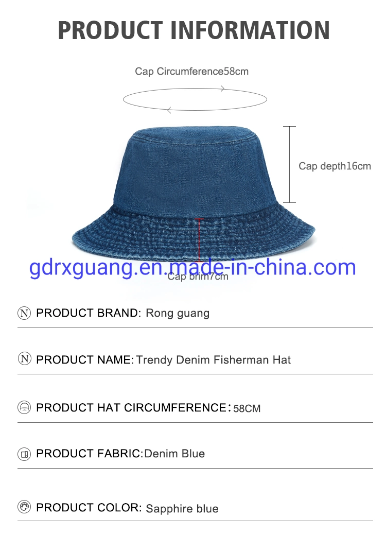 Blank Jean Denim Sun Hat Custom Fishing Bucket Hats