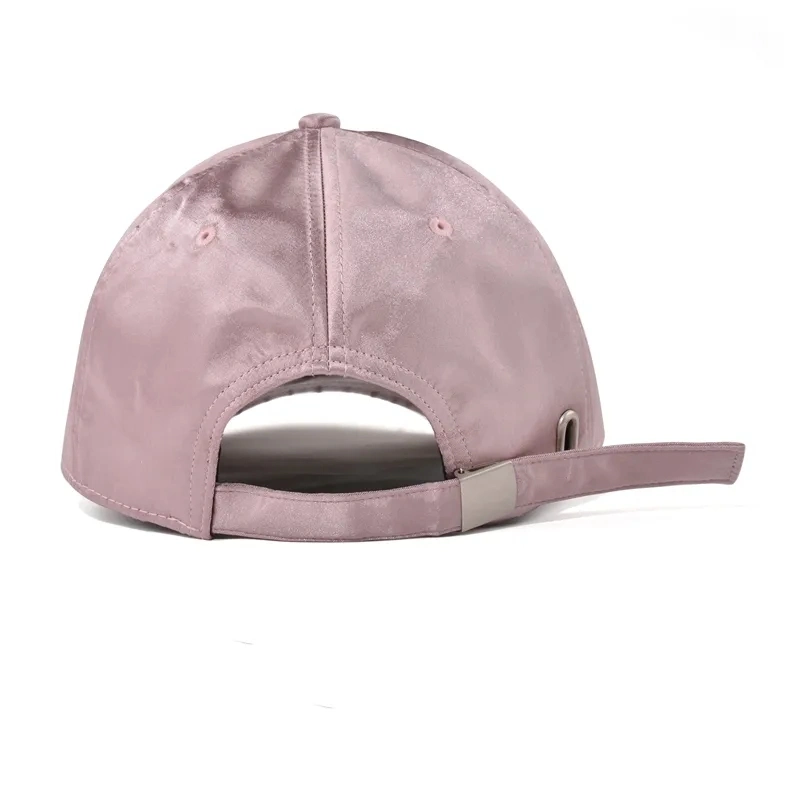 Trendy Plain Embroidered Silk Satin Baseball Cap Hat