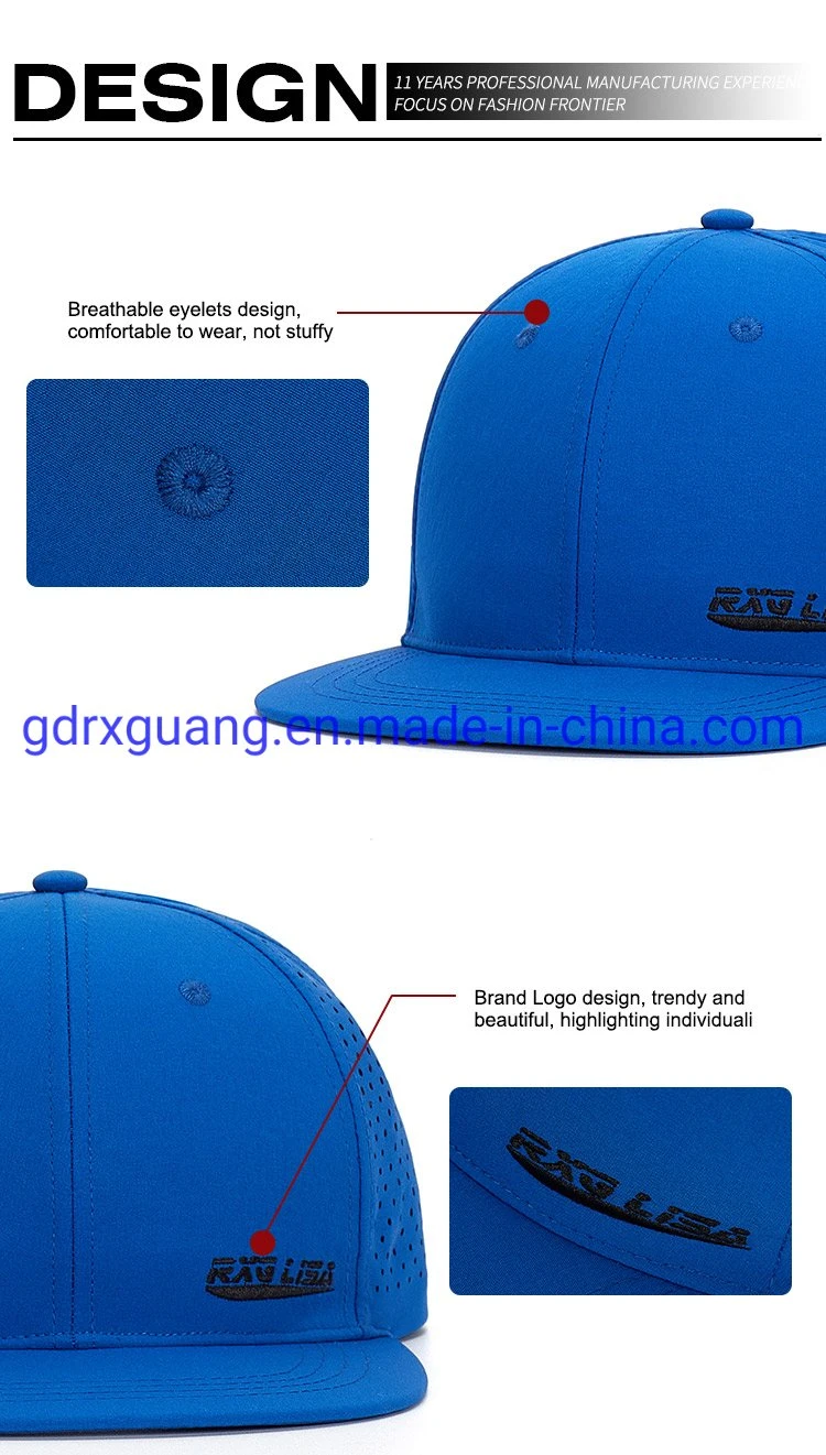 Wholesale Waterproof 6 Panel Flat Brim Embroidery Hip Hop Snapback Caps