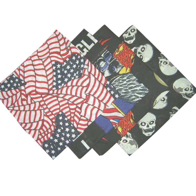 Paisley Skull Flame Novelty Camouflage Cotton Bandana with Available Design