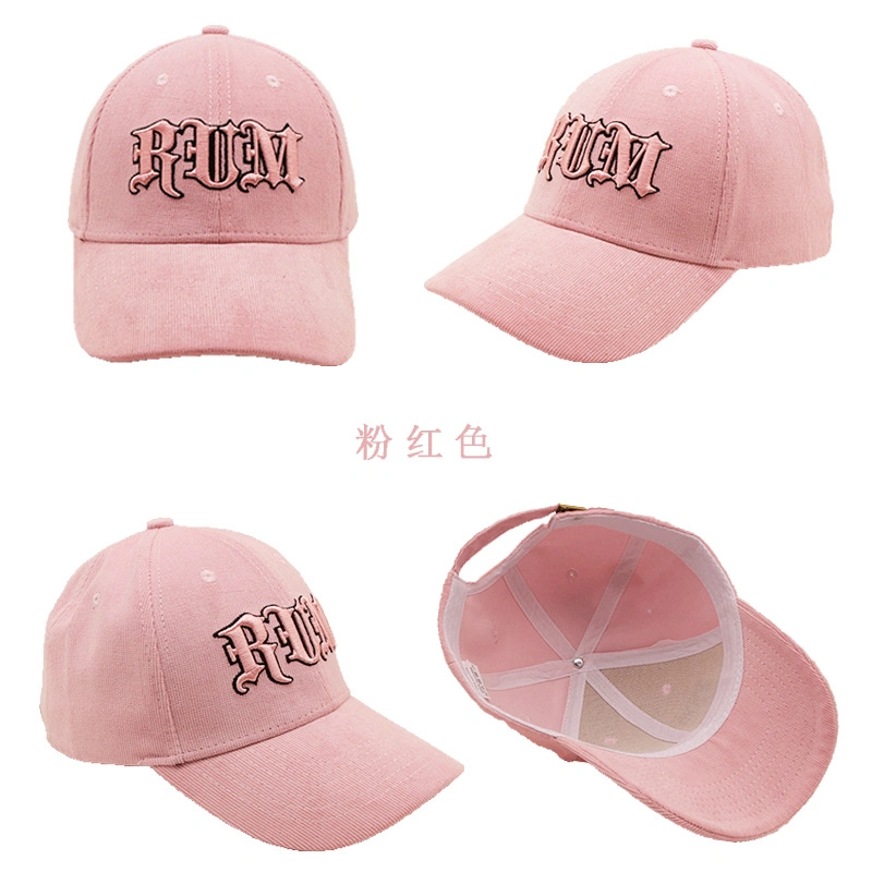 Wholesale Custom Logo Embroidery Corduroy Hat Fashion Baseball Sport Snapback Cap Hat