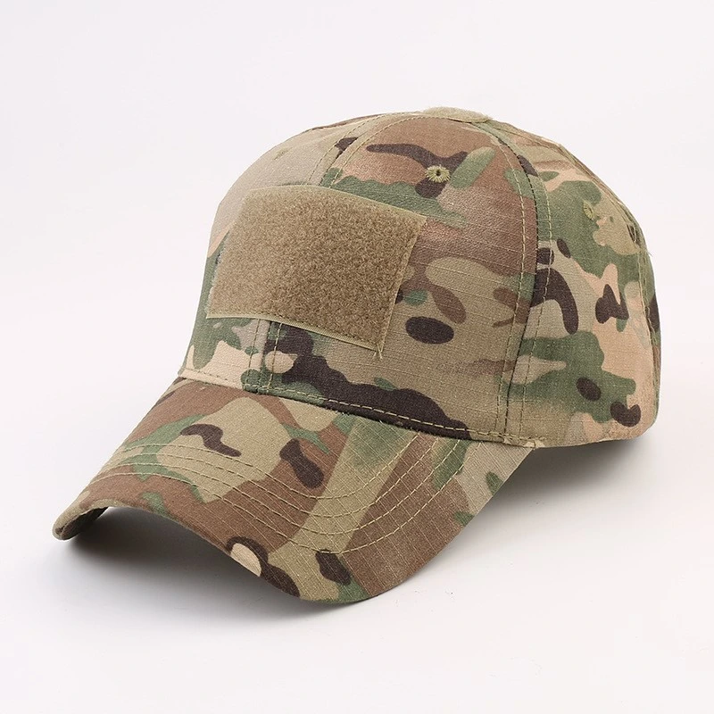 Baseball Cap Rip-Stop Tactical Military Hat Outdoor Print Men&prime;s Tactical Camouflage Sports Cap with Velcro