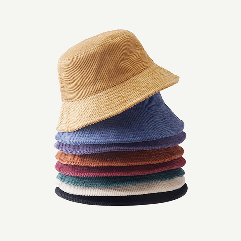 Wholesale Custom Classical Outdoor Dad Hat Warm Downturned Brim Flat Crown Corduroy Hat