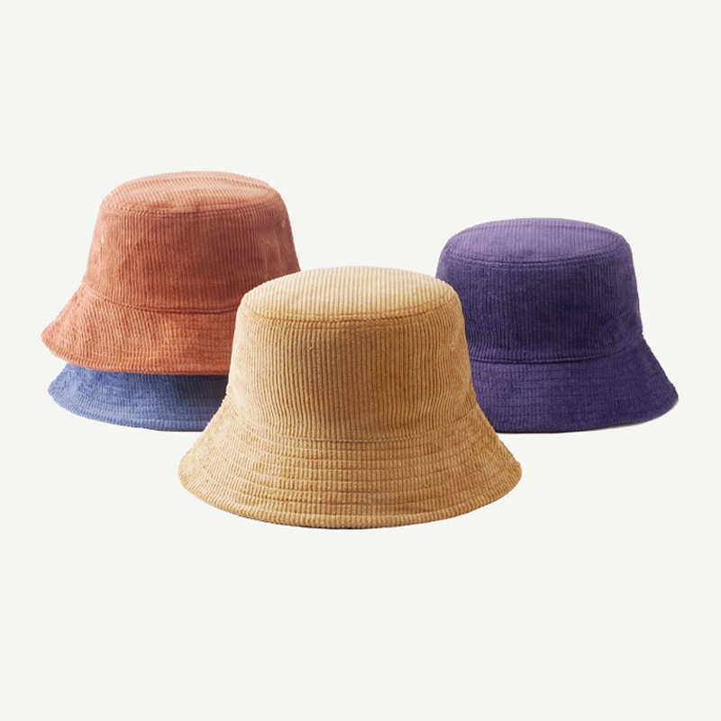 Wholesale Custom Classical Outdoor Dad Hat Warm Downturned Brim Flat Crown Corduroy Hat