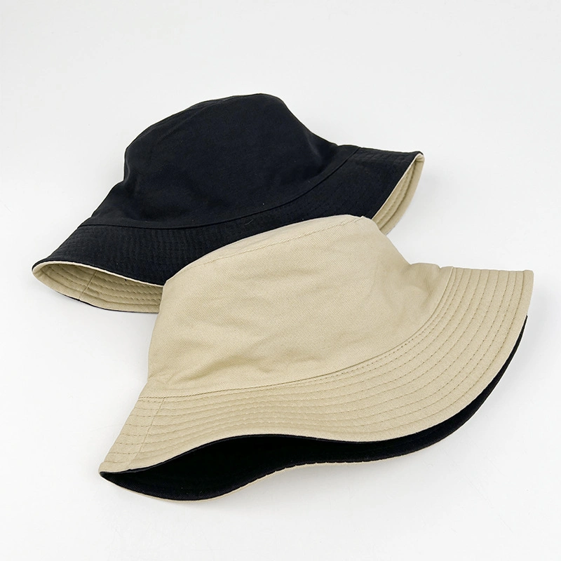 OEM&ODM Cotton Reversible Fisherman&prime;s Foldable Light Cap Sun-Protection Embroidery-Logo Bucket Hat