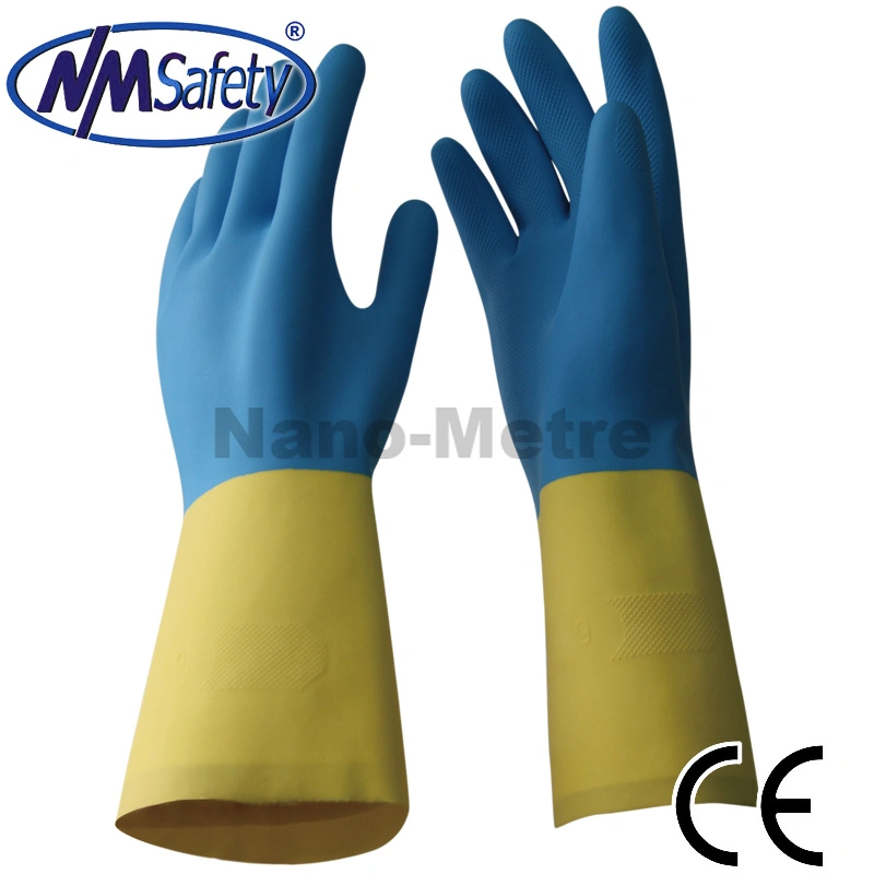 Nmsafety Green Nitrile En374 Chemical Industrial Safety Work Glove