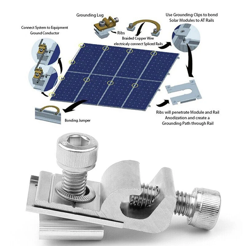 PV System Mounting Structure Wire Connector Solar Grounding Lug Supplier