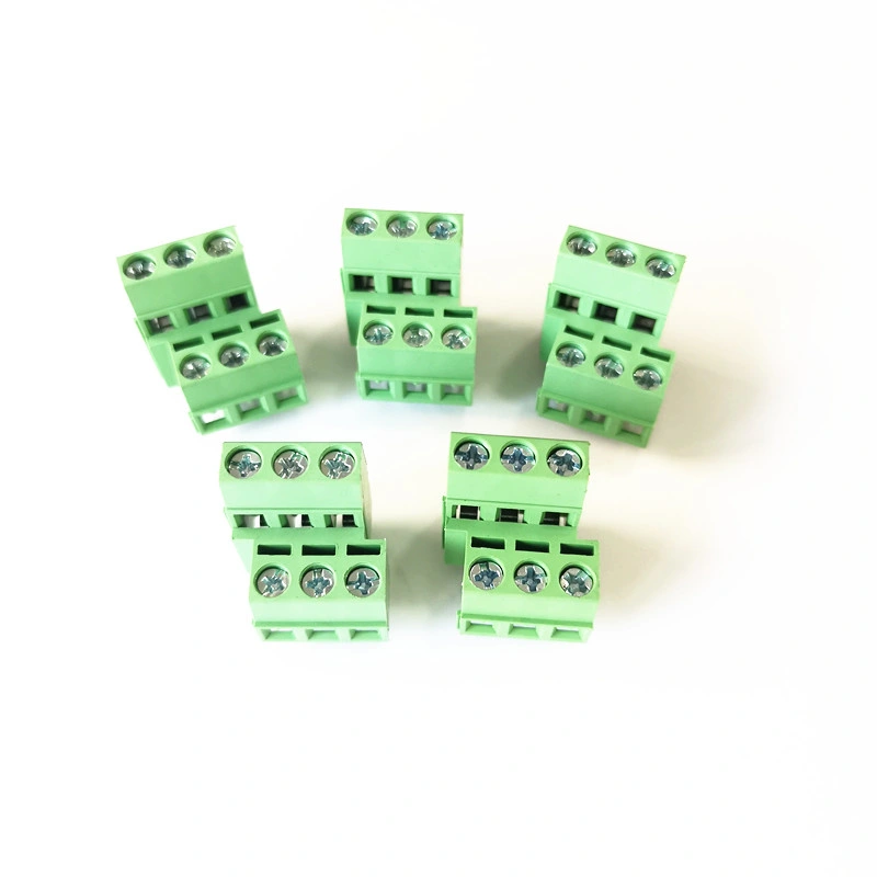 3pin Plug-in 5mm Pitch Panel PCB Mount Screw Terminal Block Connector