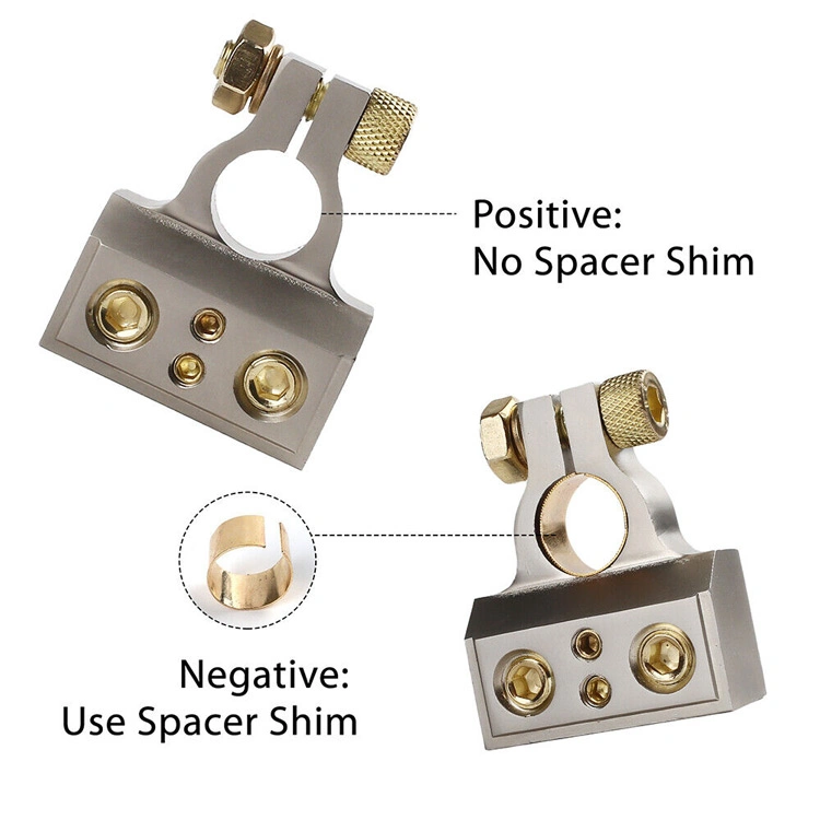 Gold Plated Series Car Automotive Marine Audio Positive Negative Port Battery Terminal Connectors 0 2 4 8 AWG Gauge Inputs