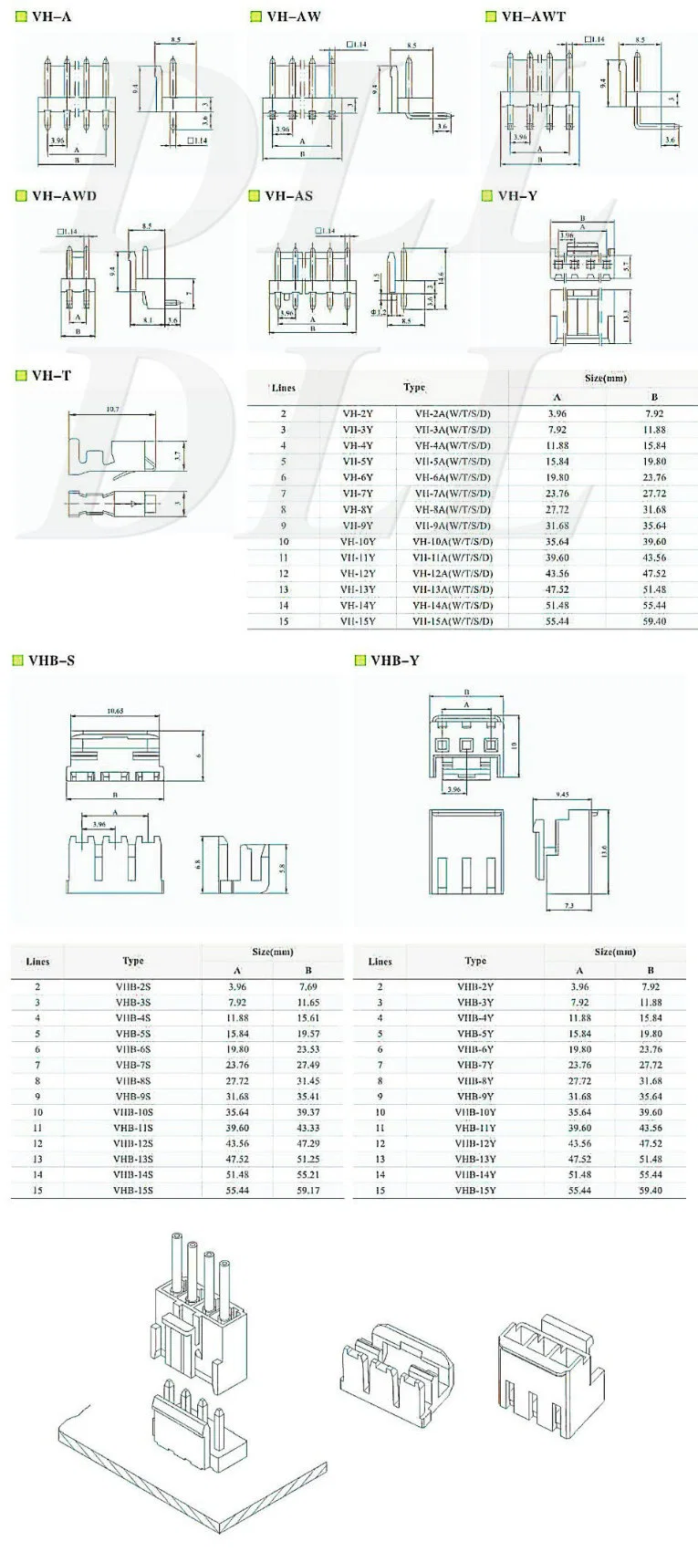 B5p-Vh-Fb-B Header Connector 5 Position 3.96mm Original Automotive Wire Plug Connector