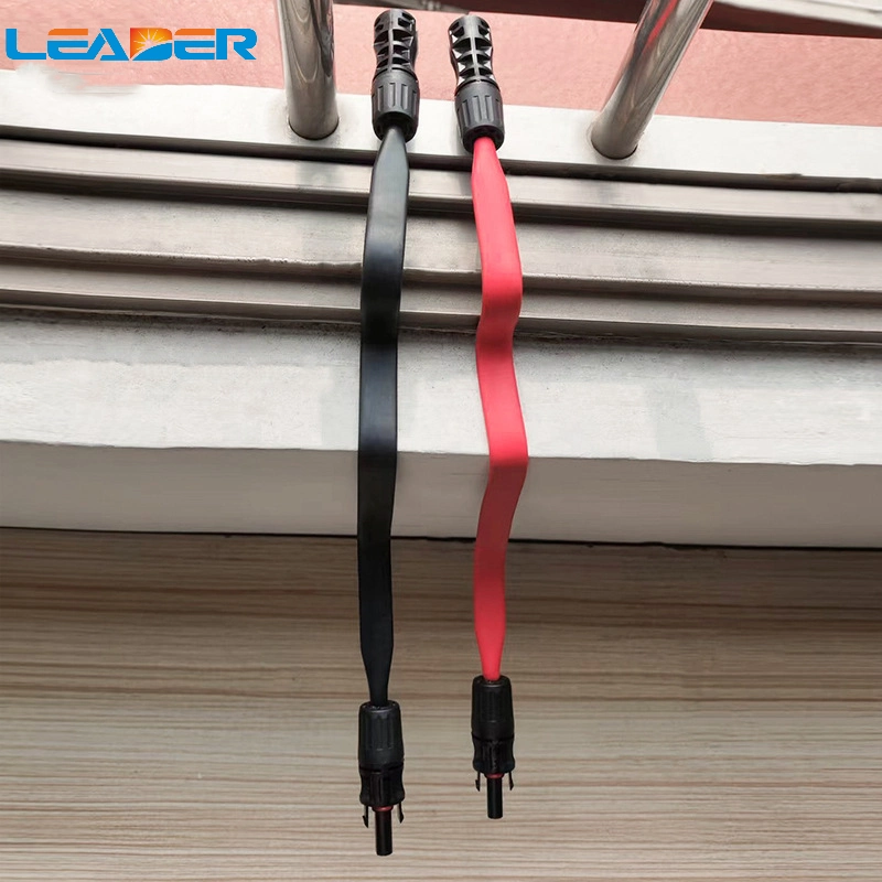 40cm 0.3mm2 Red/Black Flexible Flat Coaxial Solar Cable with 1500V DC Connector Pass Home Car Window Door