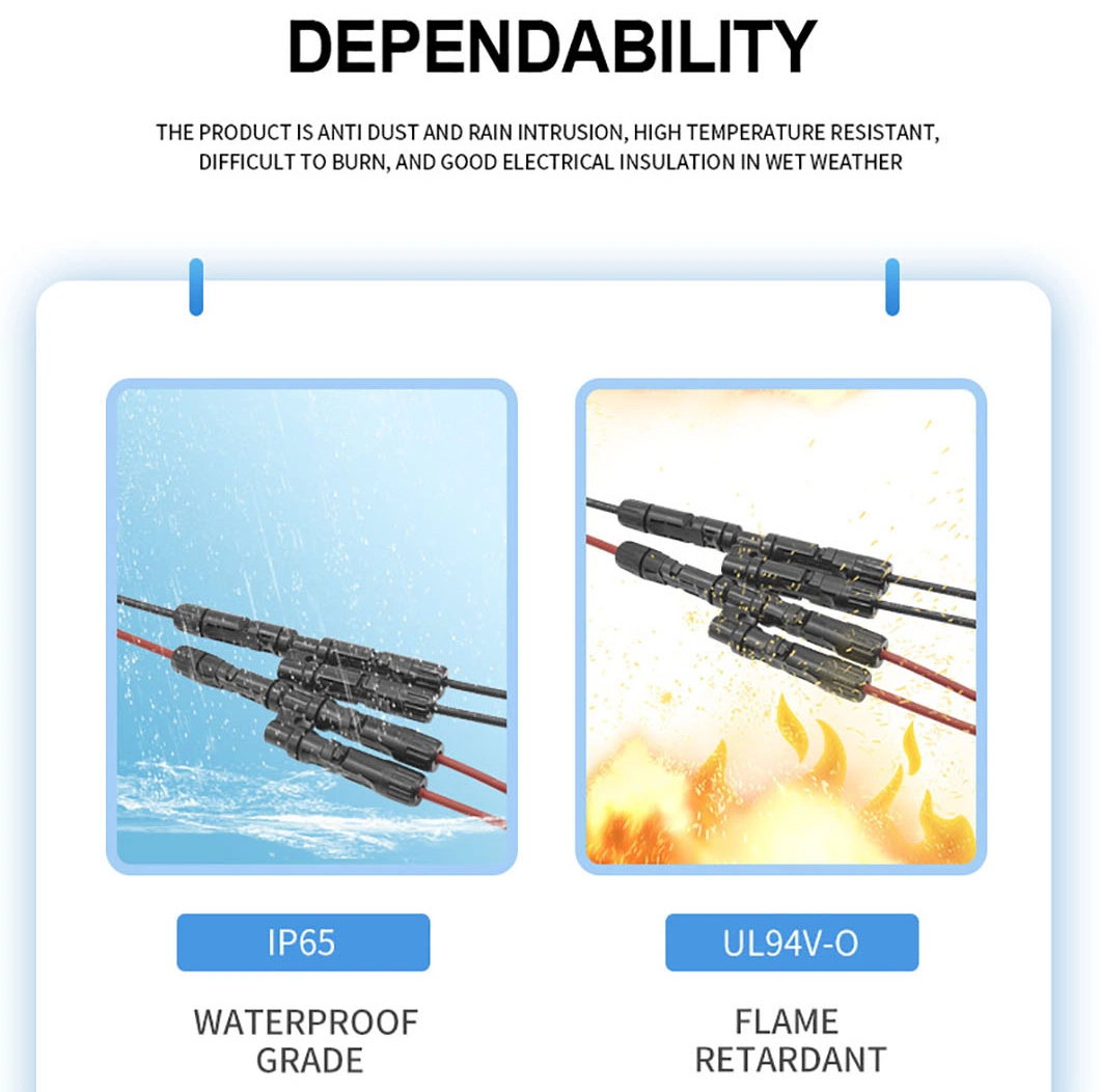 Good Quality 1000V DC PV004-T2 2 to 1 Solar Power Connector in Stock