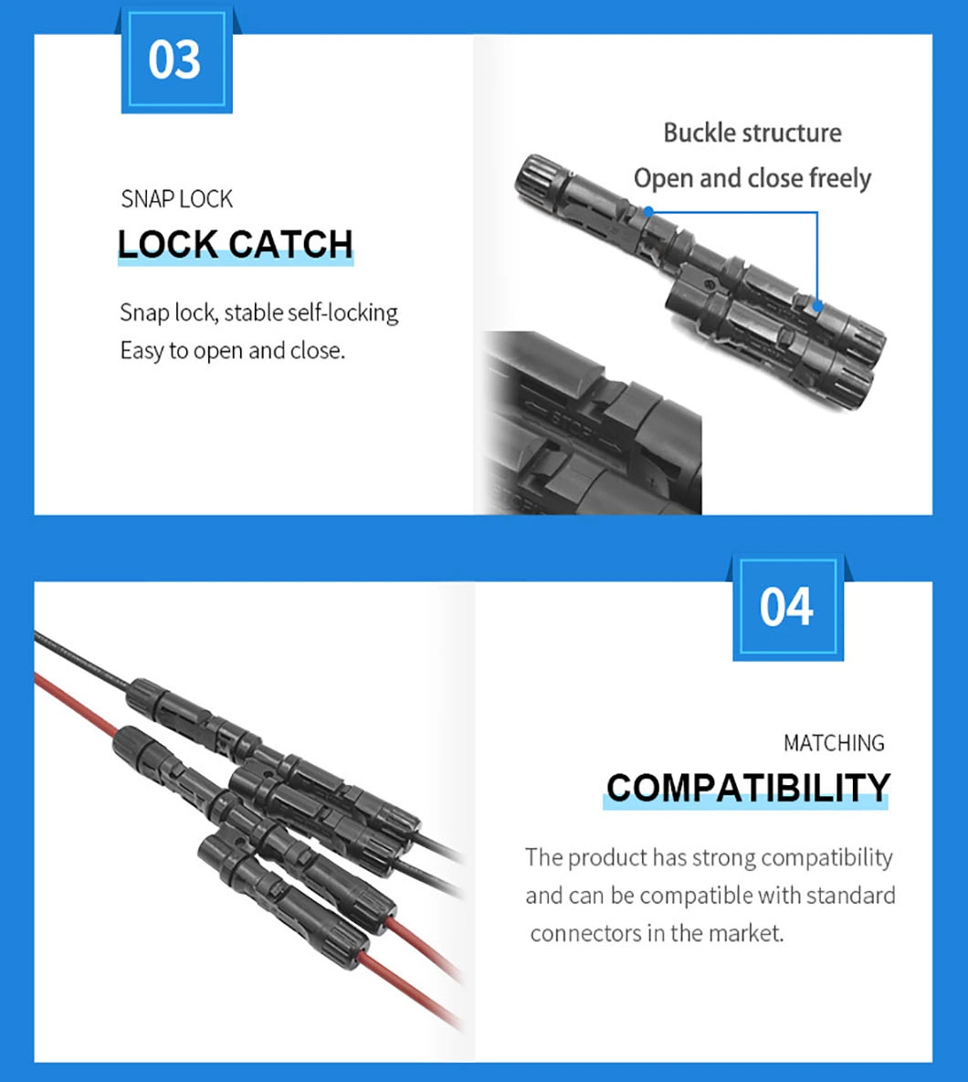 Good Quality 1000V DC PV004-T2 2 to 1 Solar Power Connector in Stock