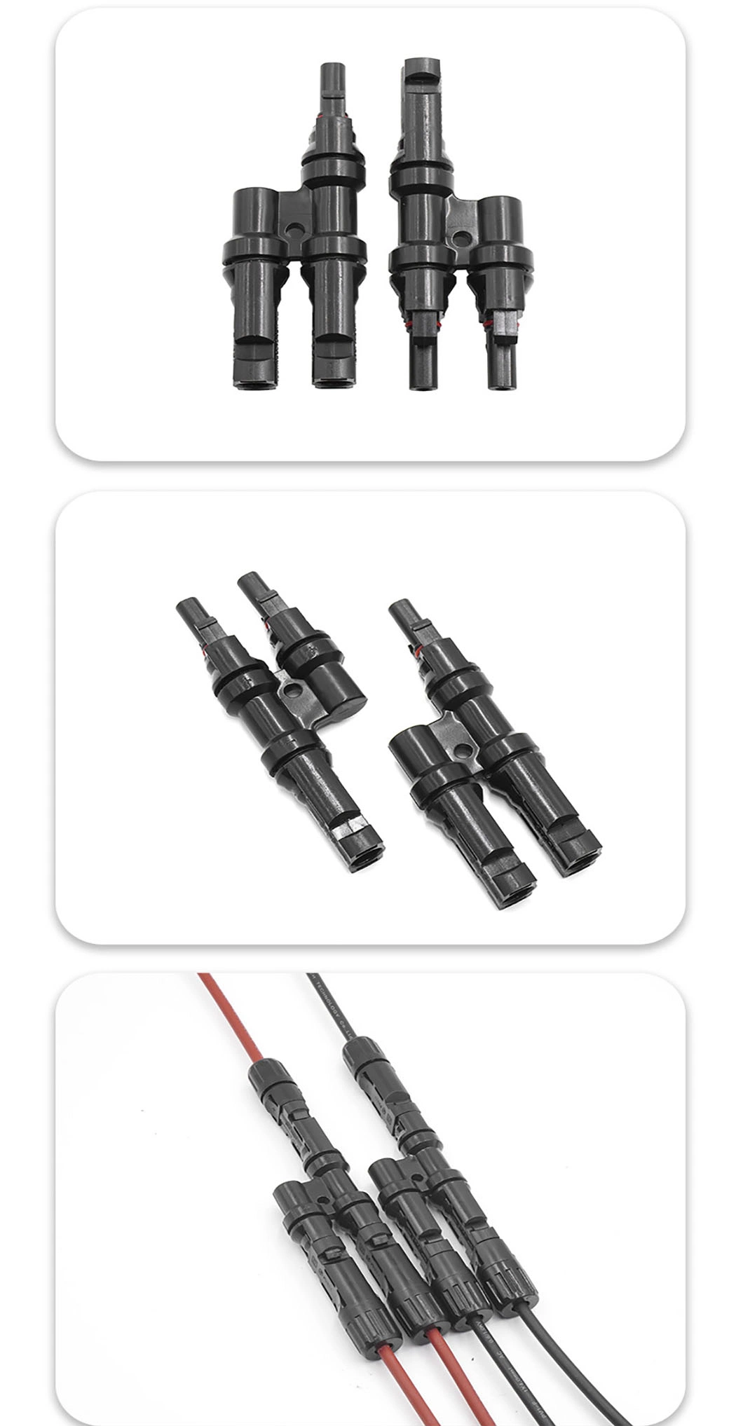 Good Quality 1000V DC PV004-T2 2 to 1 Solar Power Connector in Stock