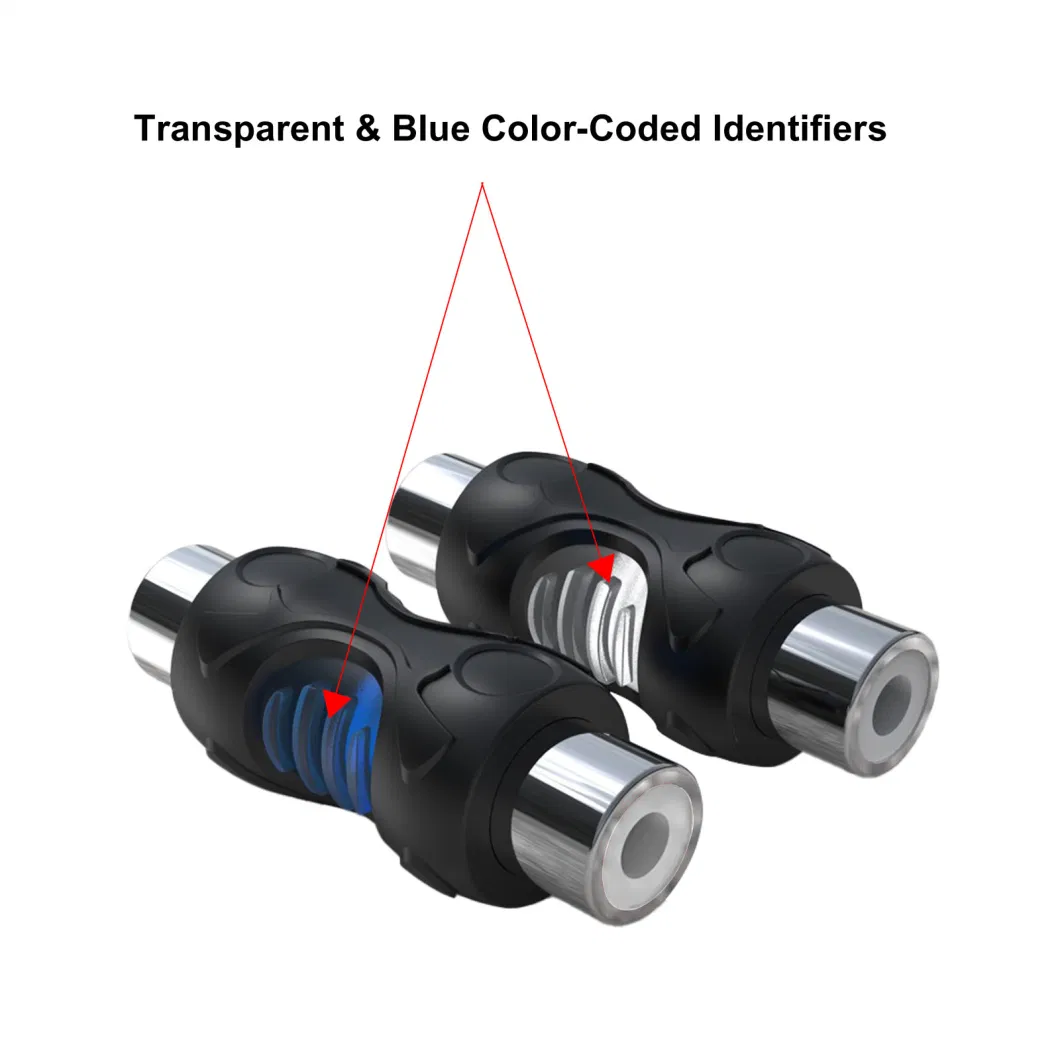 Edge Rcc-F8 8-Pack RCA Female to RCA Female Coupler, Dual Injection Molded RCA Adapter Cable Extension Connector for Amplifier, Subwoofer, Mixer, Speaker