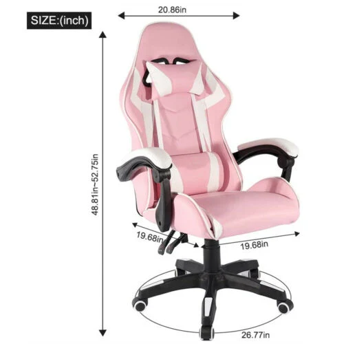 Office Furniture Ergonomic Sillas Gamer White and Pink Gaming Chair