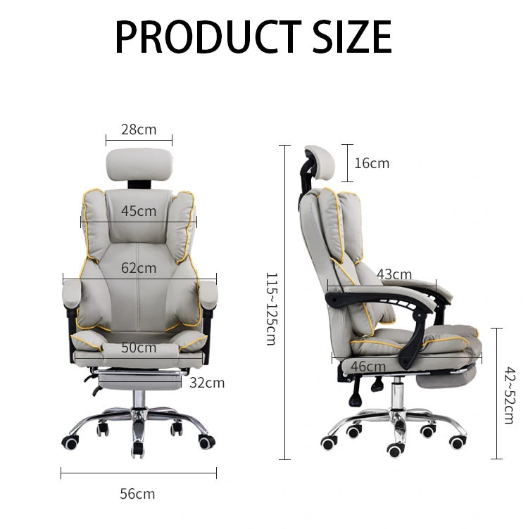 China Wholesale Custom Factory Price Leather Sponge Cushion Backrest Office Chair Game Lounge Chair