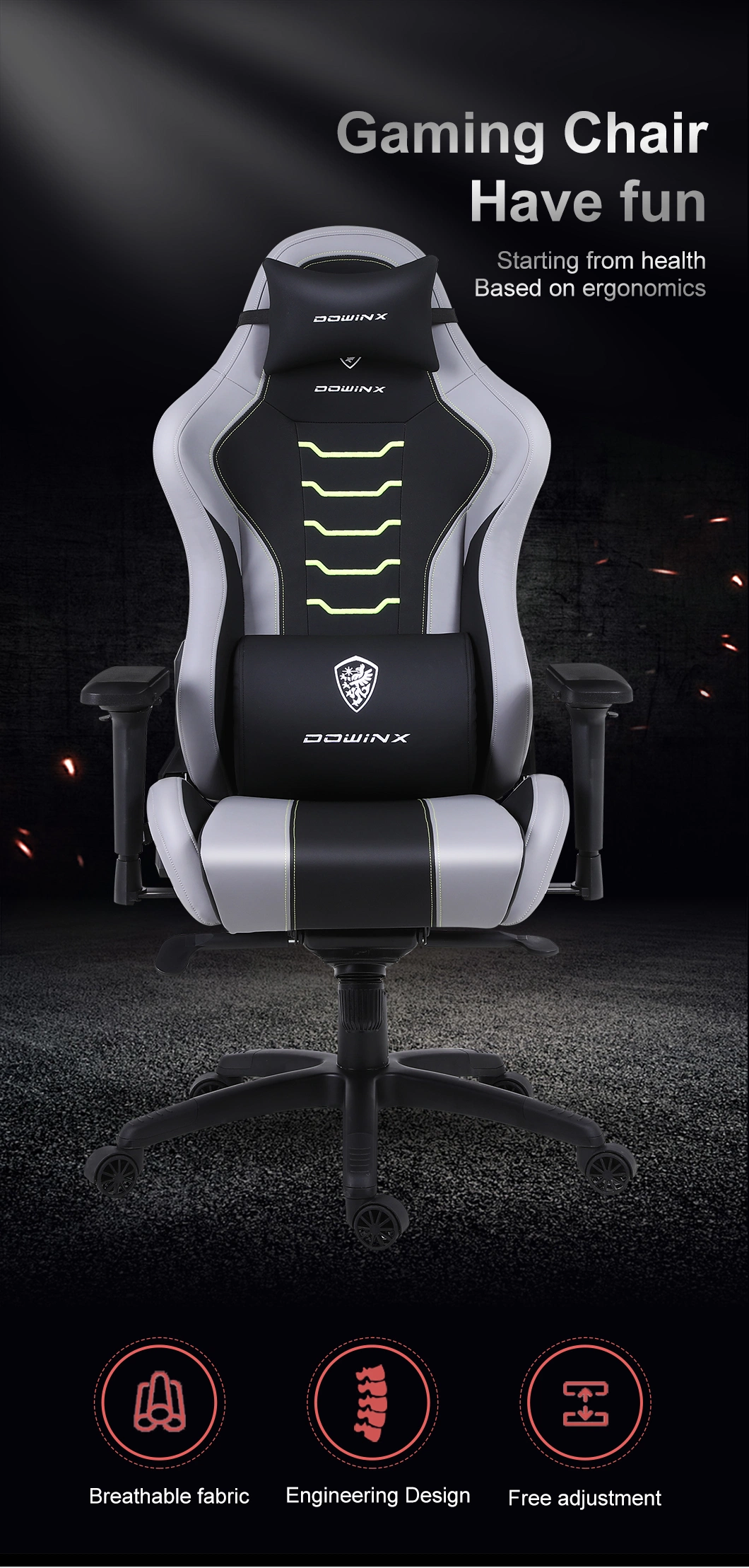 New Design Leather Modern Massage Comfortable Gaming Chair Big and Tall Ergonomic Anji Office Chair for Sale