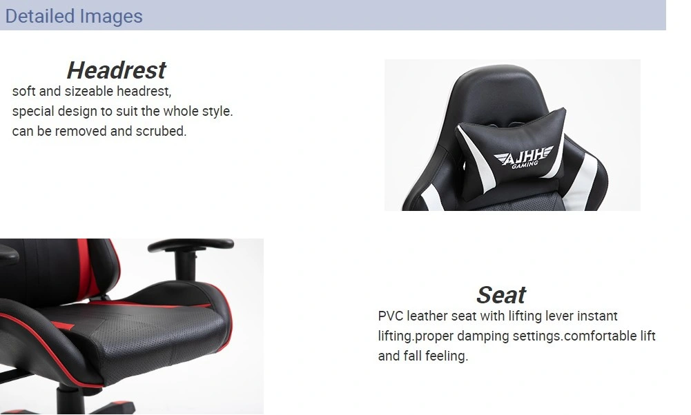 Gaming Chair Racing Office Computer Game Chair Ergonomic Backrest and Seat Height Adjustment Recliner Swivel Rocker