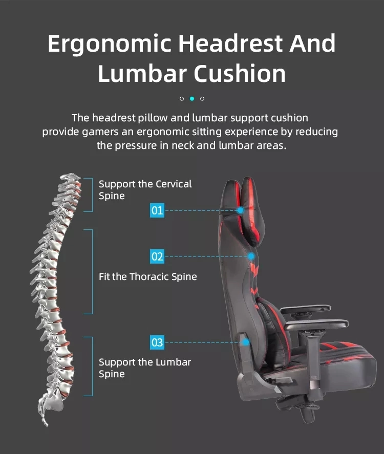 Function Chair Rotation Can Be Raised Can Lie Down Massage Harrison Gaming Chair with RGB Light Belt and Speakers