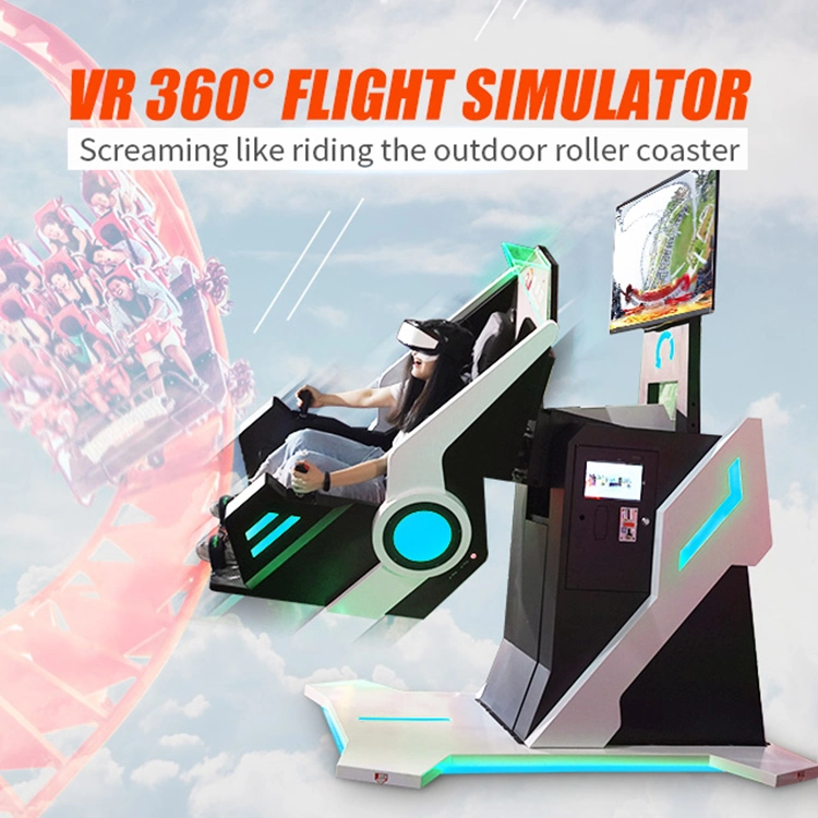 Amusement Park Coin Game Machine Virtual Reality Amusement Ride 9d Vr 360 Flight Chair